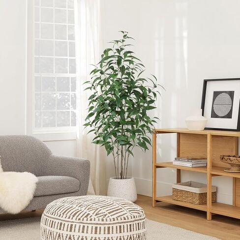 Ferrgoal Artificial Eucalyptus Tree,6Ft Tree Fake Plant in Pot for Home and Office Decor,Potted Faux Plants Tall Artificial Trees for Indoor,Outdoor,Lifelike Home Decoration 2Pack,Green in Kuwait