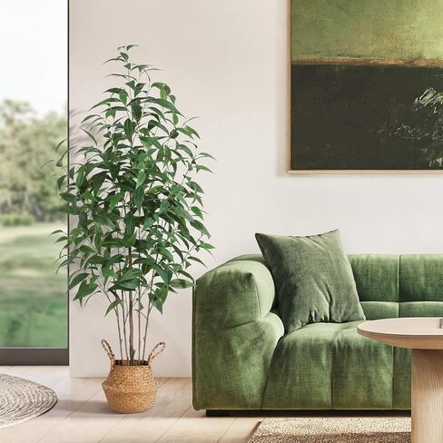 Ferrgoal Artificial Eucalyptus Tree,6Ft Tree Fake Plant in Pot for Home and Office Decor,Potted Faux Plants Tall Artificial Trees for Indoor,Outdoor,Lifelike Home Decoration 2Pack,Green in Kuwait