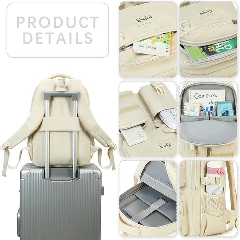 abshoo Large Heavy Duty Backpack For School College Bookbag Casual Multi Pocket Travel Backpacks in Kuwait