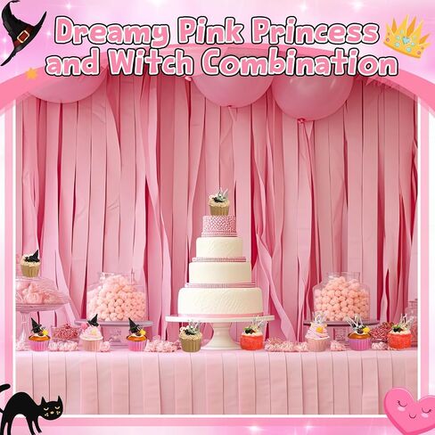24 Pcs Witch Theme Party Cake Decoration Silver Crown Black Witch Hat Cake Topper Supplies for Movie Theme Party Princess Birthday Pink and Green Celebration Decoration (Classic) in Saudi Arabia
