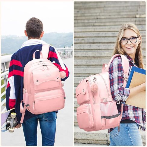 Girls Backpack for School - Lightweight Travel Laptop Backpack Fits 15.6 Inch Notebook, Water Bottle Pocket - Ideal for Teens, College Students, Adults in Kuwait