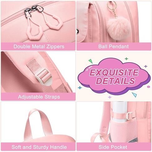 Girls Backpack for School - Lightweight Travel Laptop Backpack Fits 15.6 Inch Notebook, Water Bottle Pocket - Ideal for Teens, College Students, Adults in Kuwait