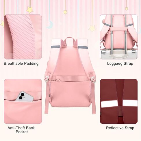 Girls Backpack for School - Lightweight Travel Laptop Backpack Fits 15.6 Inch Notebook, Water Bottle Pocket - Ideal for Teens, College Students, Adults in Kuwait