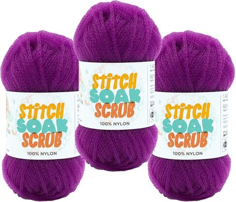 (3 عبوة) Lion Brand Yarn Stitch Soak Scrub Scrub Nyn For Harps ، الياقوت in Kuwait