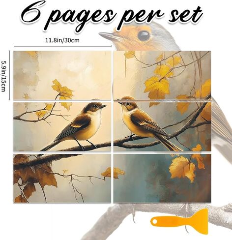 6 صفائح فرك زهرة كبيرة على التحويلات للأثاث فرك الأزهار على ملصق نقل ل DIY Crafts Bird IOD ملصقات لـ Wood Dresser Glass Window شارات مقاومة للماء 6 "x12" in Saudi Arabia