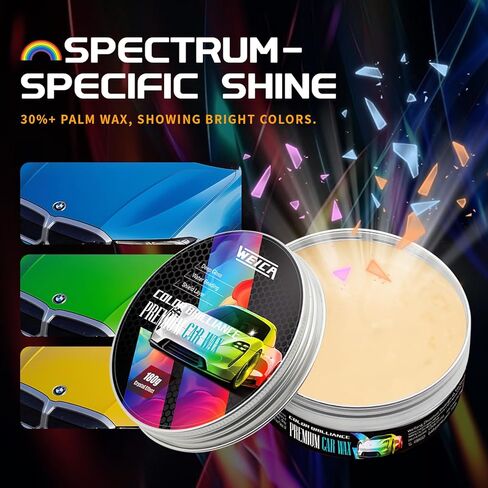 شمع السيارة باللون الأسود الصلب للسيارات السوداء، منظف مجموعة شمع السيارة كارنوبا، طلاء سيراميك تلقائي مقاوم للخدش، 180 جرام مع إسفنجة شمع ومنشفة مجانية - أسود in Kuwait