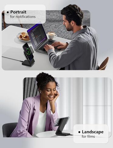 Wireless Charger for Magsafe Charger, Magnetic iPhone Charger w/ 30W Adapter & 5ft Long Braided Cable, Fast Wireless Charging Stand for iPhone 15/14/13/12 Series - Black in Saudi Arabia