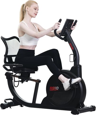 SINUODE Folding Exercise Bike with Arm & Leg Bands, Foldable Stationary Bike for Seniors, Recumbent Exercise Bike for Home, Pluse Sensor, Back Rest, Large Seat, 330lbs Max Weight in Saudi Arabia