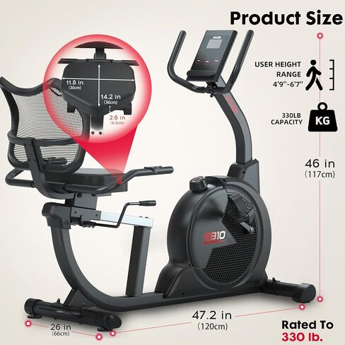 SINUODE Folding Exercise Bike with Arm & Leg Bands, Foldable Stationary Bike for Seniors, Recumbent Exercise Bike for Home, Pluse Sensor, Back Rest, Large Seat, 330lbs Max Weight in Saudi Arabia