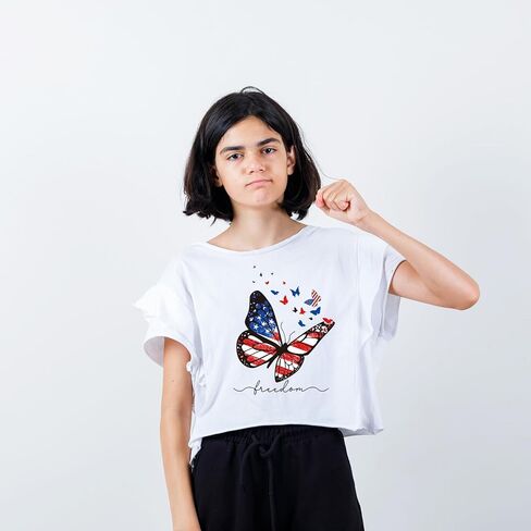 6 Sheets 4th of July Iron on Transfers,Independence Day Iron on Patches with American Flag Love Heart Flowers Design | Heat Transfer Vinyl Stickers for Clothes Bag Pillow in Kuwait