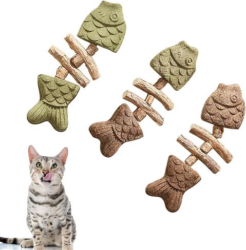 3 Pack Catnip Toys, Contain Cat Nip, Natural Silvervine, and Matatabi, Healthy Kitten Teeth Cleaning Dental Chew Toy, are Edible for All Cats Breeds, Cat Enrichment Toys for Indoor Cats (3 Pcs) in Saudi Arabia