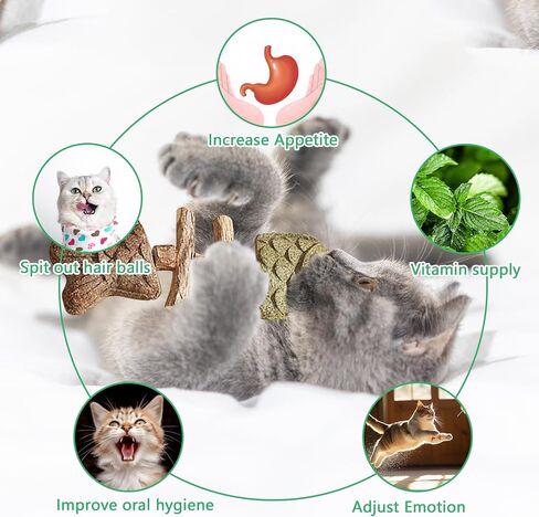 3 Pack Catnip Toys, Contain Cat Nip, Natural Silvervine, and Matatabi, Healthy Kitten Teeth Cleaning Dental Chew Toy, are Edible for All Cats Breeds, Cat Enrichment Toys for Indoor Cats (3 Pcs) in Saudi Arabia