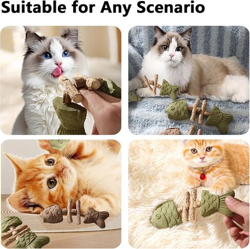 3 Pack Catnip Toys, Contain Cat Nip, Natural Silvervine, and Matatabi, Healthy Kitten Teeth Cleaning Dental Chew Toy, are Edible for All Cats Breeds, Cat Enrichment Toys for Indoor Cats (3 Pcs) in Saudi Arabia