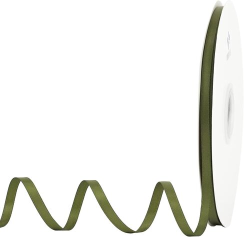 Meedee Spring Moss Satin Ribbon 1/4 بوصة زيتون أخضر الوجه مزدوج الساتان 100 ياردة التخزين المؤقت العطلة شريط النسيج الرقيق لالتفاف الهدايا ، دش الطفل ، الزفاف ، الحرف اليدوية ، الشعر ، الحلي ، الحلي in Kuwait