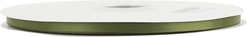 Meedee Spring Moss Satin Ribbon 1/4 بوصة زيتون أخضر الوجه مزدوج الساتان 100 ياردة التخزين المؤقت العطلة شريط النسيج الرقيق لالتفاف الهدايا ، دش الطفل ، الزفاف ، الحرف اليدوية ، الشعر ، الحلي ، الحلي in Kuwait