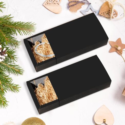 32 Pcs Kraft Paper Drawer Box Mini Cardboard Present Boxes Rectangle Drawer Kraft Boxes with Blank Tags and Jute String Present Packaging Boxes for Business Jewelry Candy Wedding Party Supplies(Brown) in Saudi Arabia