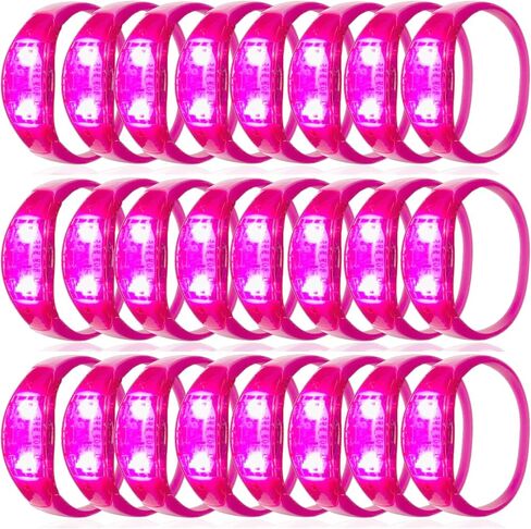 100 PCS LED Bracelets يتم تنشيطها مع LED وامض LED مكافحة الموسيقى تحكم الضوء على الأساور للهذيان ، جوائز اللعبة ، خدمة عيد الميلاد ، هدية عيد الحب (الوردي الساخن) in Kuwait