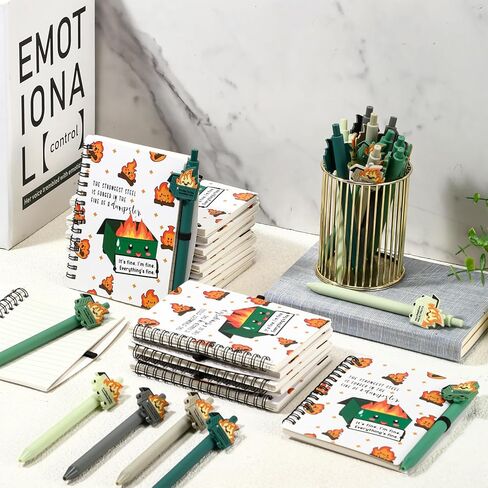 60 Pcs Inspriational Dumpster Fire A6 Journals Bulk Funny Pen with Saying Dumpster Fire Ballpoint Pen Notebook Employee Appreciation Gift (Colorful) in Saudi Arabia
