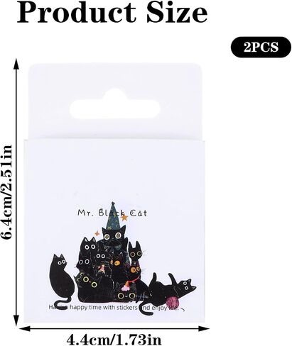 90 Pcs Cute Cat Stickers Mini Black Cat Stickers Vintage Aesthetic Scrapbook for Teens Adults Journal DIY Decoration Planners Diary Notebooks Album Laptop Phone Case Art Craft in Saudi Arabia