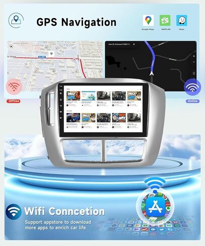 8 Core 2G+64G Car Radio for Honda Pilot 2006 2007 2008, Wireless Apple Carplay Android Auto Car Stereo, 9" IPS Touchscreen with WiFi, GPS, Bluetooth,FM/RDS, 32EQ DSP, Rear Camera in Saudi Arabia