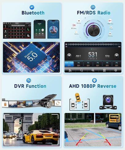 8 Core 2G+64G Car Radio for Honda Pilot 2006 2007 2008, Wireless Apple Carplay Android Auto Car Stereo, 9" IPS Touchscreen with WiFi, GPS, Bluetooth,FM/RDS, 32EQ DSP, Rear Camera in Saudi Arabia