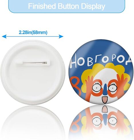 100 Sets 58mm/2.28 in Button Maker Supplies, Fesorsi Button Covers Galvanized Iron, Plastic Back Cover, Buttons Blank Paper, Plastic Clear Film, for DIY Badges, Name Tag, Clothes (with Storage Box) in Kuwait