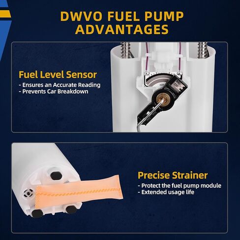مضخة وقود DWVO متوافقة مع 2009-2013 شيفروليه سيلفرادو، 2009 GMC Sierra 1500 WT 4.3L كابينة ممتدة 78.7 بوصة سرير in Saudi Arabia