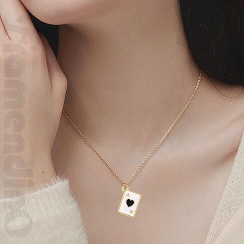 Framendino, Metal Enamel Poker Card Pendant Charm Alloy Peach Heart Rectangle Connector Mini Playing Bead for Necklace in Saudi Arabia