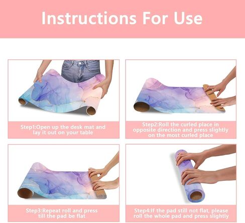 Britimes Teal Mauve Marble Desk Mat Watercolor Golden Purple Deak Pad Non-Slip Pu Leather Leather Barge Keyboard Mouse Pad Office Office Office Office و Work و Home Decor (31.5 "x15.7") in Kuwait