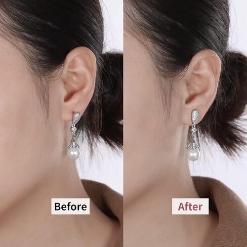 Earring Backs for Stud,Replacement Secure Ear Locking for Ear Posts,Stainless Steel Earring Backs Stopper for Droopy Ear(Gold,12pcs/6 Pairs,6x4.5mm) in Saudi Arabia