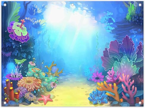 ZTHMOE 7x5ft النسيج الصيف تحت البحر التصوير خلفية ليتل حورية البحر الأميرة فتاة خلفية عيد ميلاد حزب المحيط استحمام الطفل زينة الصورة راية الدعائم in Kuwait