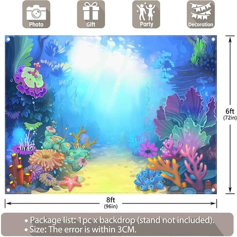 ZTHMOE 7x5ft النسيج الصيف تحت البحر التصوير خلفية ليتل حورية البحر الأميرة فتاة خلفية عيد ميلاد حزب المحيط استحمام الطفل زينة الصورة راية الدعائم in Kuwait