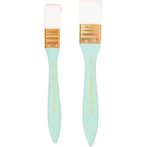 Craftelier - Two 2 cm and 3 cm Paint and Varnish Brushes | Turquoise Matt Handle | Soft White Synthetic Hair | Dimensions Approx. 19.8 x 3 cm and 19 x 2 cm