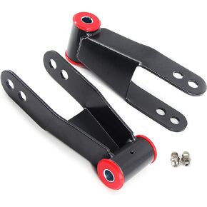 2" Suspension Rear Drop Lowering Shackle Kit Compatible with Chevy Silverado & GMC Sierra 1500 C1500 1988-2018 2WD 4WD Replaces 410520