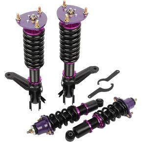 Coilover Struts Spring Shocks Adjustable Height Coilovers Suspension Struts Coil Spring Shocks and Struts Full Set Kits ECCPP Fit for 2002 2003 2004 2005 2006 for Acura RSX - Purple