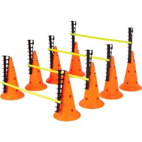 Trademark Innovations 20" Adjustable Hurdle Cone Set - 8 Cones and 4 Poles