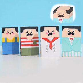 4pcs Cute Salaryman Erasers Bald Uncle Erasers Puzzle Erasers for Kids Cute Fun Novelty Erasers for Student Prizes for Kids Classroom School Supplies (Salaryman Erasers)