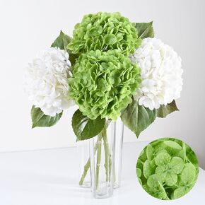 Artflower 8Pcs Real Touch Hydrangea Artificial Flowers, 22.5'' Blue Full Latex Faux Hydrangea Flowers for Home Floral Arrangements Wedding Bouquets Kitchen Table Centerpiece Decorations