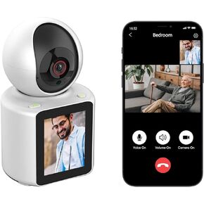 Two-Way Video Calling Camera with 2.8 inch HD Screen, 1080P Indoor Home Security Camera, Indoor Home Nanny Camera,Baby/Elder/Nanny/Dog/Pet Camera with Phone App