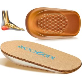 Heel Cushions for Heel Pain, Heel Inserts for Shock Absorption, Heel Lifts for Achilles Tendonitis and Bone Spur, Foot Pain Relief for Women & Men - 1 Pair (Beige, Small)