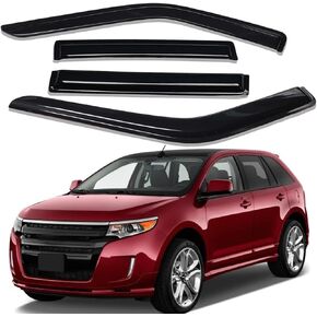 Lightronic WV94141 Outside-Mount Side Window Visor Deflector Rain Guard, Dark Smoke, 4-Pieces Set, Fits 2007-2014 Ford Edge & 2007-2015 Lincoln MKX
