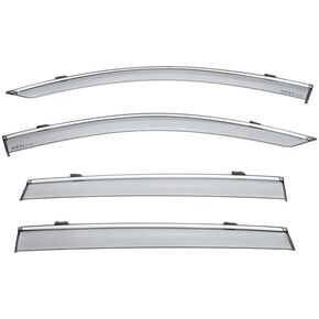 WellVisors Window Visors Wind Deflectors Compatible With Lincoln MKX 2016-2021 With Chrome Trim Rain Guards 3-847LC003