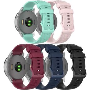 5-Pack Compatible with Garmin Venu 2S Bands 18mm, Replacement Breathable Lightweight Soft Silicone Sweat Resistant Sport Wristbands Band for Venu 2S (Not for Venu 2)