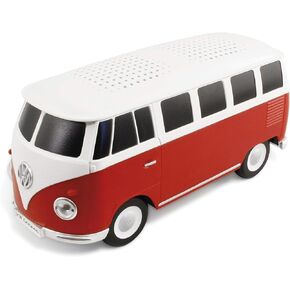 BRISA VW Collection - Volkswagen Portable Bluetooth Speaker Wireless Box with Rechargable Battery T1 Bus Campervan (Scale: 1:20/Classic Bus) (Red)
