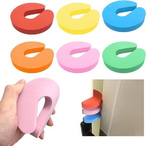 iayokocc 6pcs Elastic Door Stoppers, C-Shape Clip-on Door Stop, Door Wedge for Protect Door from Damage, 6 Colors, Ideal for Children's Pets (6pcs Door Stoppers)