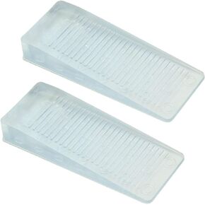 Clear Wedge Door Stop Non Scratching Door Holder Stopper - Pack of 2