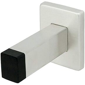 INOX DSIX14-32D Square Wall Mount Door Stop with Square Base, Satin Stainless Steel