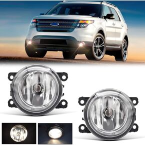 Fog Lights Fit for 2011 2012 2013 2014 2015 Ford Explorer with H11 12V 55W Halogen Bulbs (clear lens) in Kuwait