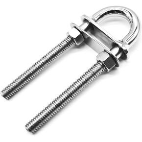 MARINE CITY Stainless Steel Strong Sturdy Stern U Bolt 3/8 Inches Stock Fixed Welding Plate Bow Eye Tie Down Smooth Gloss Finish Polished Functional Design for Marines – Boats – Yachts (Pack of 1)