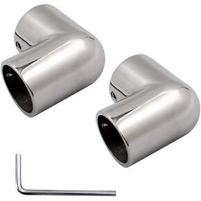 SHENGHUISS 2-Way Pipe Fitting Elbow Marine 316 Stainless Steel 90 Degree Boat Hand Rail Fitting Elbow Pipe Connector O.D. Tube with L Shape Hex Key 1 inch in Saudi Arabia